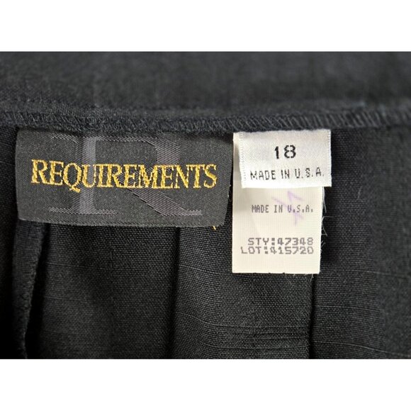 Vintage Black Pleated Mini Skirt by Requirements Sz 18 Preppy Career Wear USA - Picture 7 of 10
